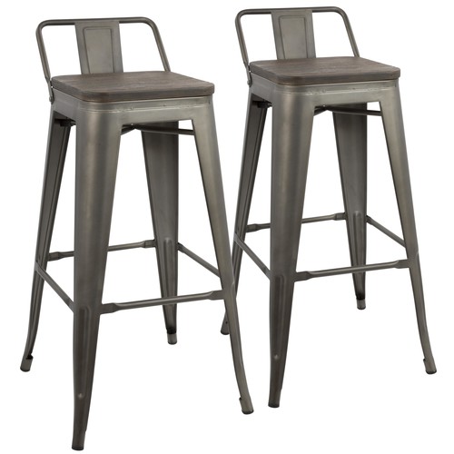 Oregon Low Back 30" Fixed-height Barstool - Set Of 2